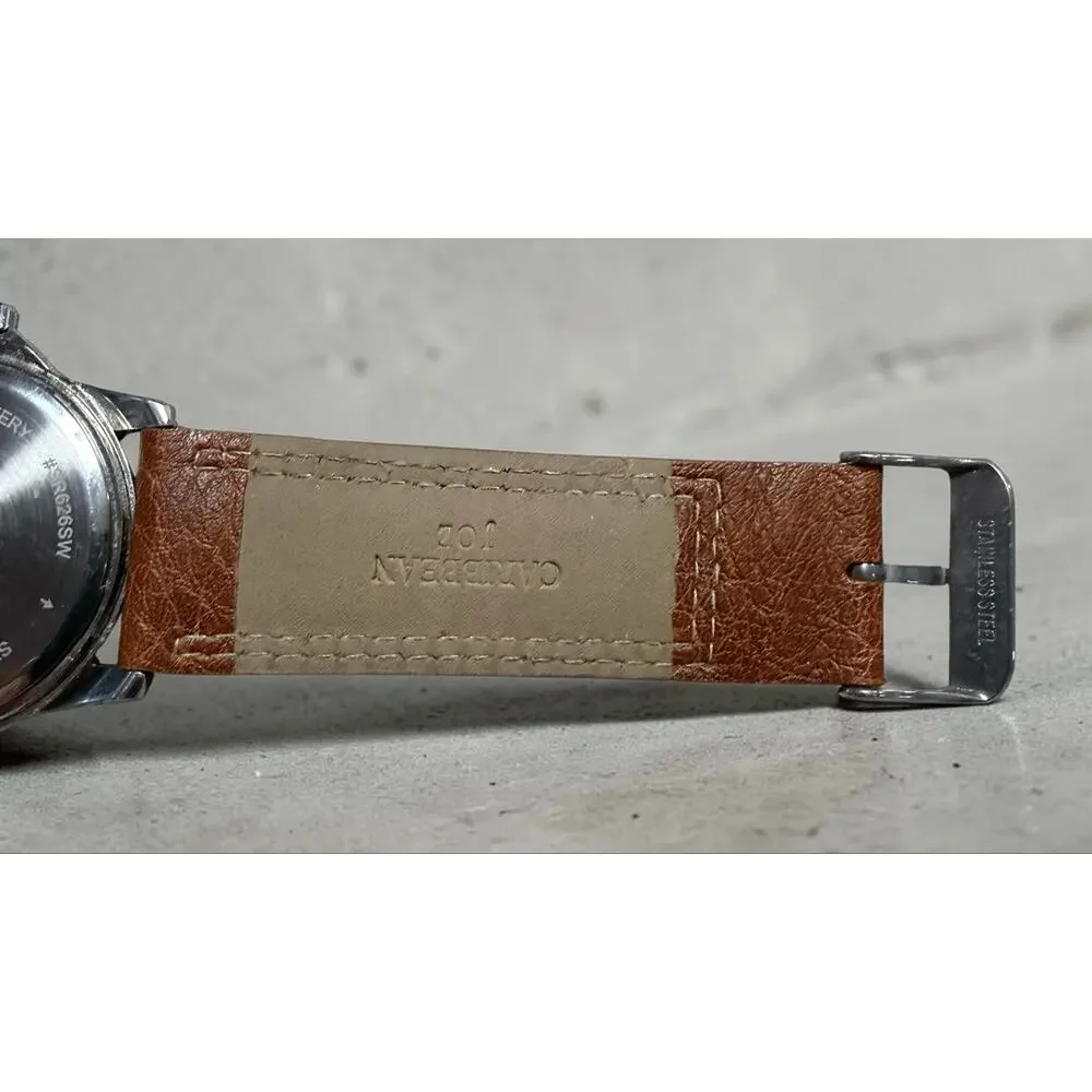 Caribbean Joe CJ7119SL Blue Dial Brown Strap Men’s Watch NWOT